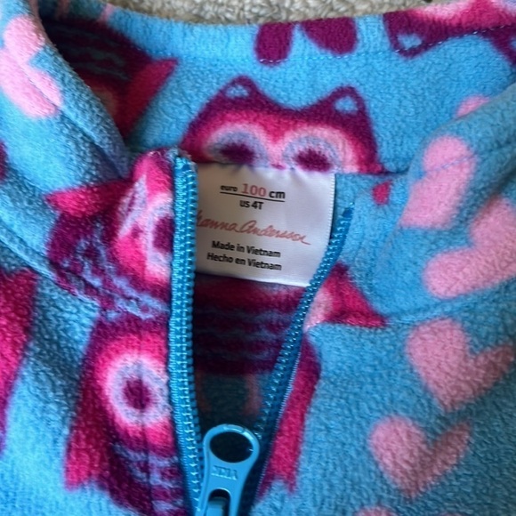 Girls Hanna Andersson Fleece Sweater Size 4 - Picture 2 of 4
